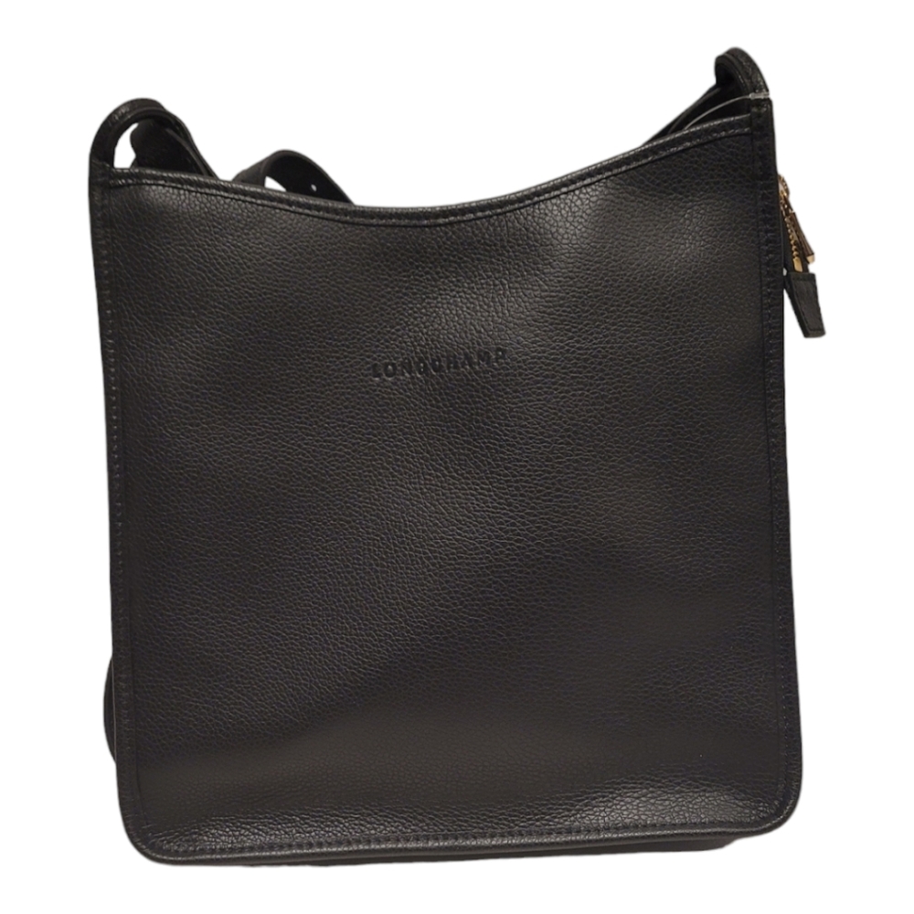 Longchamp LE FOULONNÉ M CROSSBODY BAG Black - Leather